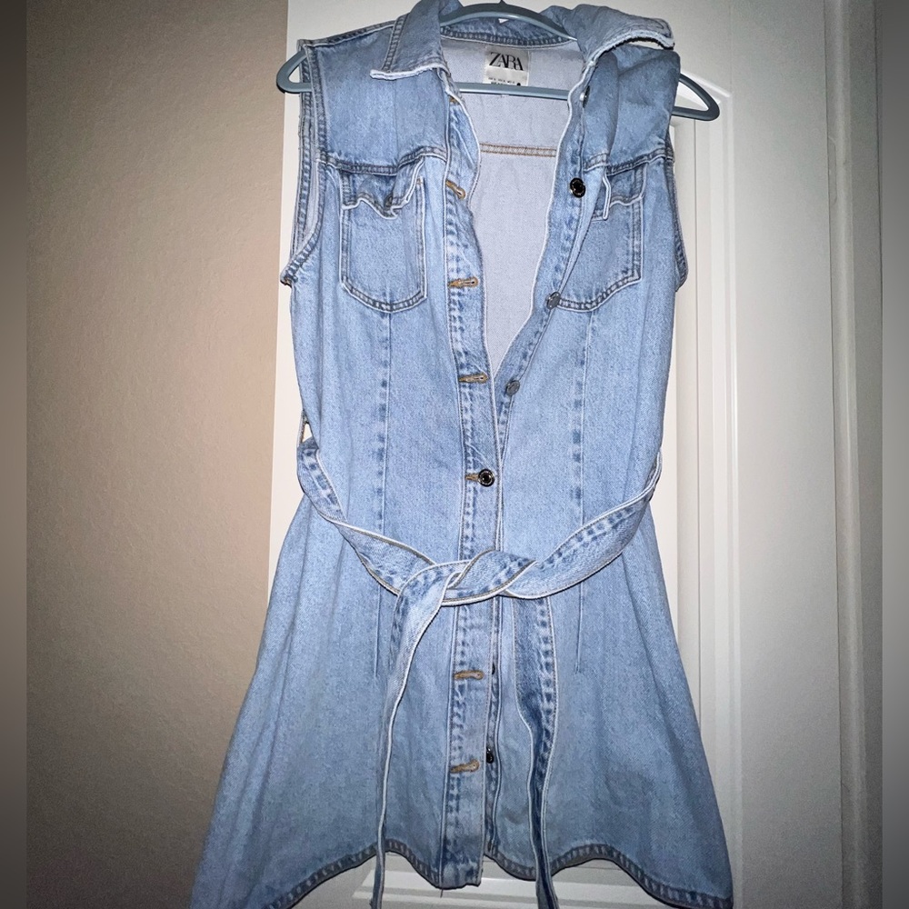 Denim button up dress